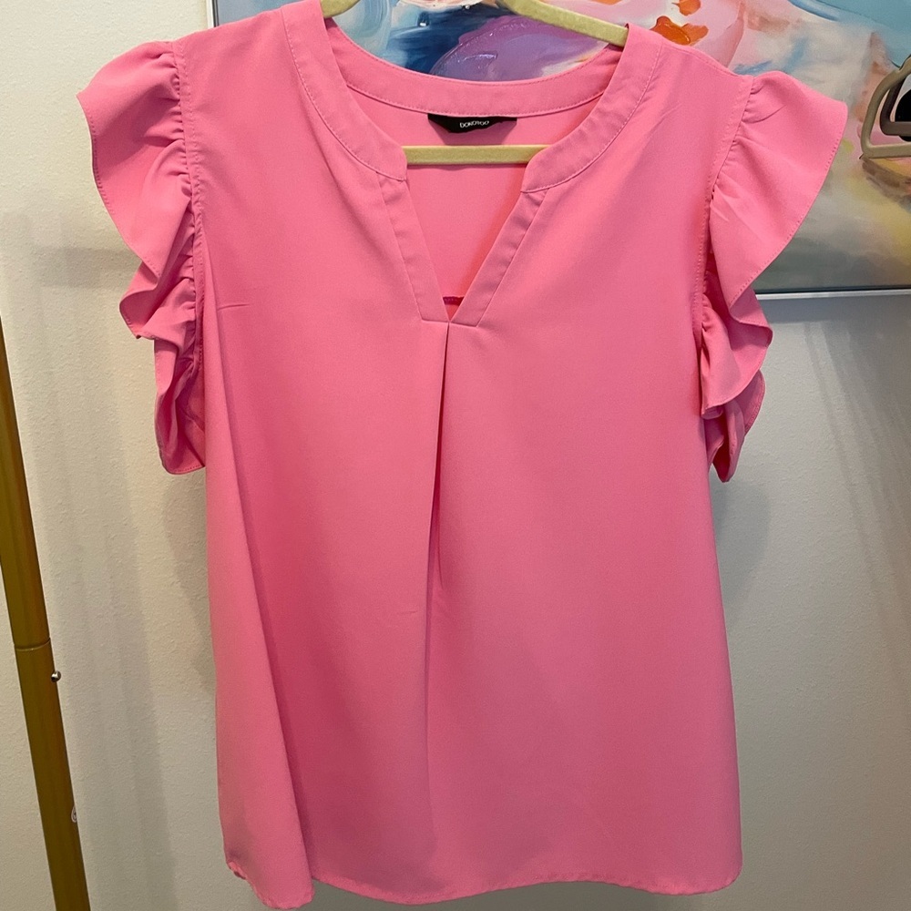Pink Ruffled Sleeve Top Cottagecore